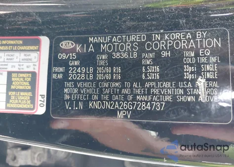 2016 Kia Soul from USA, damaged, VIN KNDJN2A26G7284737